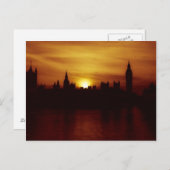 Coucher de soleil sur la carte postale Londres (Devant / Derrière)