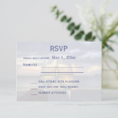 Coucher De Soleil Sur La Carte RSVP Mariage Plage (Debout devant)
