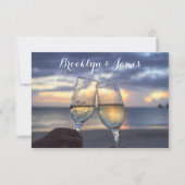 Coucher De Soleil Sur La Carte RSVP Mariage Plage (Dos)