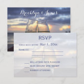Coucher De Soleil Sur La Carte RSVP Mariage Plage (Devant / Derrière)