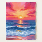 Coucher de soleil sur la côte fuchsia | Aquarelle (Dos)