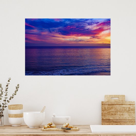 coucher de soleil sur la plage 2 affiche (Cuisine)