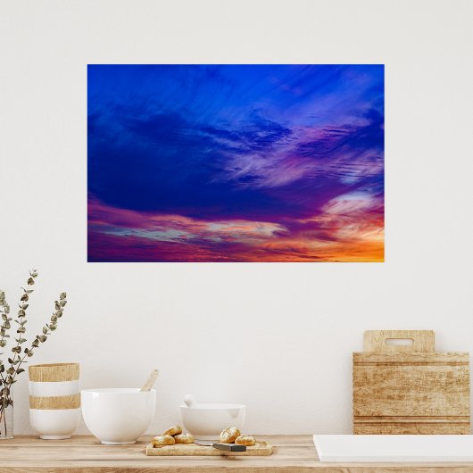 coucher de soleil sur la plage 3 affiche (Cuisine)