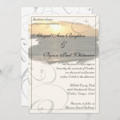 Coucher de soleil sur la plage avec Faire-part de (Devant / Derrière)