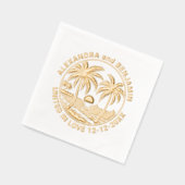 Coucher de soleil sur la plage, couple de mariés s (Gauche)