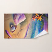 Coucher de soleil sur la plage de l'Imaginaire tro (Serviette à main)