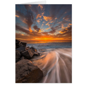 Coucher de soleil sur la plage de Tamarach