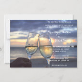 Coucher De Soleil Sur La Plage Invitations De Mari (Recto)