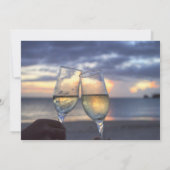 Coucher De Soleil Sur La Plage Mariages Invitation (Dos)