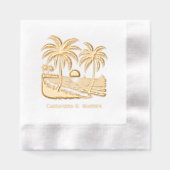 Coucher De Soleil Sur La Plage, Palmiers Du Nom (Recto)