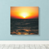 Coucher de soleil sur la plage sur toile (Insitu (Plancher de Bois))