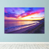 coucher de soleil sur la plage toile enveloppée (Insitu (Plancher de Bois))