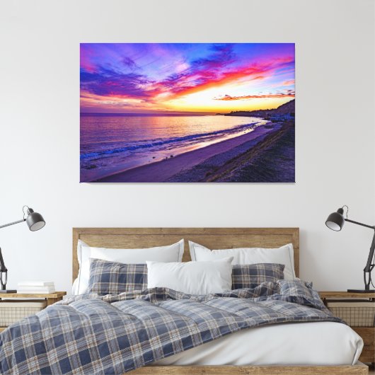 coucher de soleil sur la plage toile enveloppée (Insitu(Chambre))