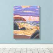 Coucher de soleil sur la toile de la mer (Insitu (Plancher de Bois))