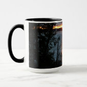 Coucher de soleil sur le lac Forest Café Mug (Gauche)
