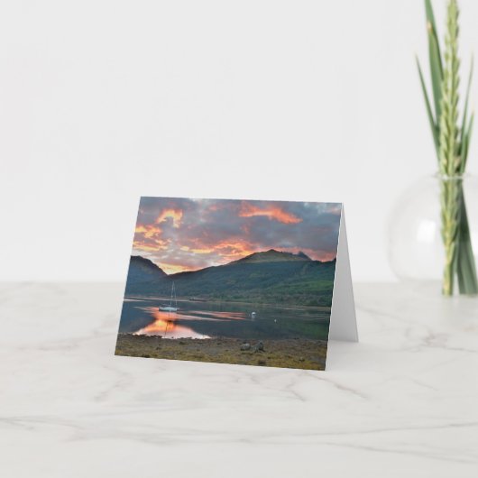 Coucher de soleil sur le Loch Long, carte de vœux (Devant)