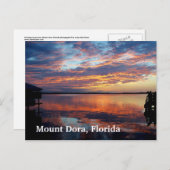 Coucher de soleil sur le mont Dora Floride carte p (Devant / Derrière)