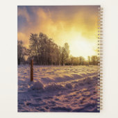 Coucher de soleil sur le parc d'hiver enneigé (Dos)