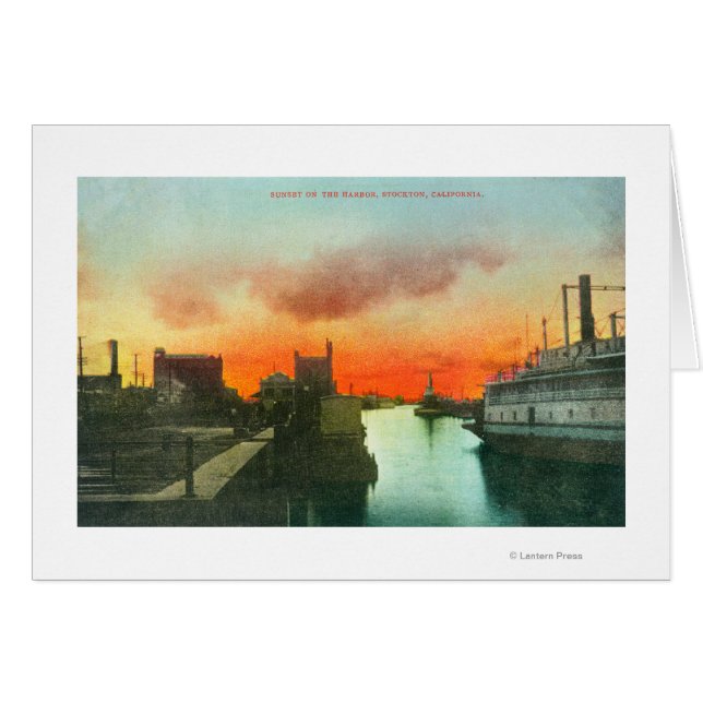 Coucher de soleil sur le port ViewStockton, CA (Devant horizontal)