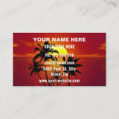 Coucher de soleil sur l'île tropicale Carte de vis (Dos)