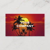 Coucher de soleil sur l'île tropicale Carte de vis (Devant)