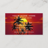 Coucher de soleil sur l'île tropicale Carte de vis (Dos)