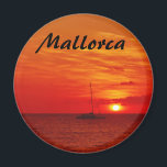Coucher de soleil sur Majorque - Magnet souvenir<br><div class="desc">Photographie d'un beau coucher de soleil à la mer, prise sur l'île espagnole de Majorque dans la mer Méditerranée en Europe.</div>