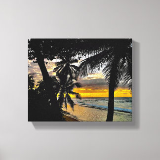 Coucher de soleil sur toile