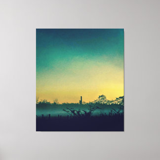 Coucher de soleil sur toile
