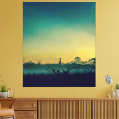 Coucher de soleil sur toile (Insitu(Salon))