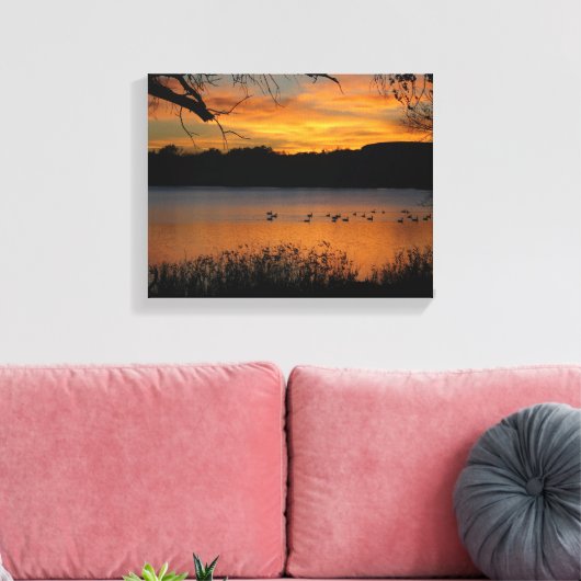 Coucher de soleil sur toile étanchée du lac Imprim (Insitu(Salon))