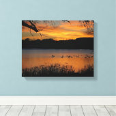Coucher de soleil sur toile étanchée du lac Imprim (Insitu (Plancher de Bois))