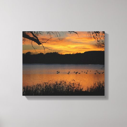 Coucher de soleil sur toile étanchée du lac Imprim (Recto)