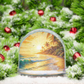 Coucher de soleil sur une plage tropicale avec des (Noël)