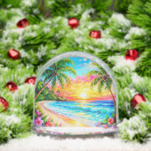 Coucher de soleil sur une plage tropicale avec des (Noël)