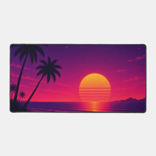 Coucher de soleil synthwave rétro (Recto)