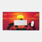Coucher de soleil tropical avec palmiers (Clavier et souris)