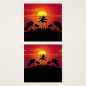 Coucher de soleil tropical Palmiers Silhouette Pla (Devant & derrière)