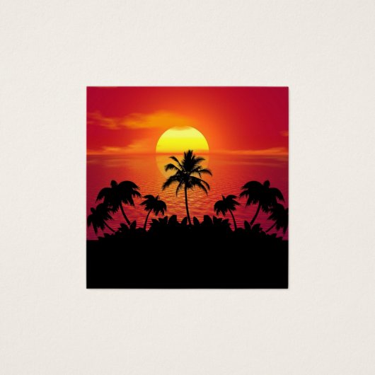 Coucher de soleil tropical Palmiers Silhouette Pla (Devant)