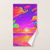 Coucher de soleil tropical vif (Serviette à main)