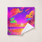 Coucher de soleil tropical vif (Gant de toilette)