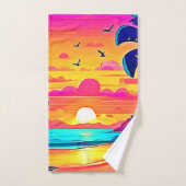 Coucher de soleil tropical vif (Serviette à main)