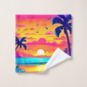 Coucher de soleil tropical vif (Gant de toilette)