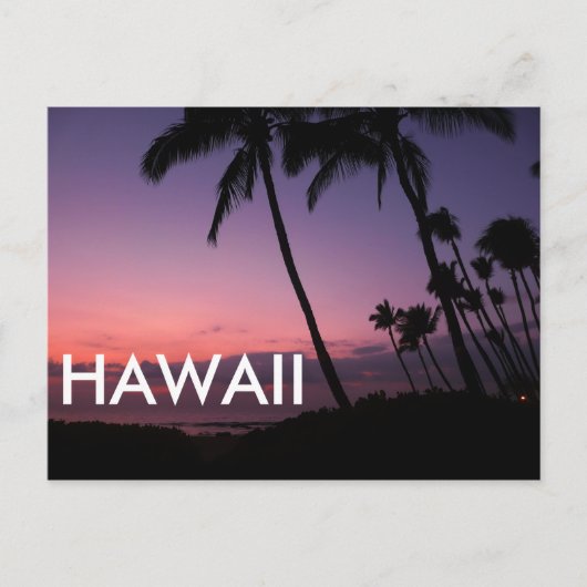 Coucher de soleil tropical violet Hawaii carte pos (Devant)