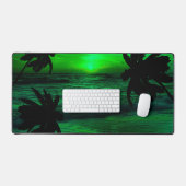 COUCHER DE SOLEIL VERT MODERNE PLAGE NATURE (Clavier et souris)