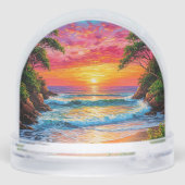 Coucher De Soleil Vibrant Sur La Rive Océanique (Arrière)