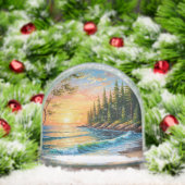 Coucher de soleil vibrant sur les vagues de l'océa (Noël)