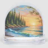 Coucher de soleil vibrant sur les vagues de l'océa (Arrière)