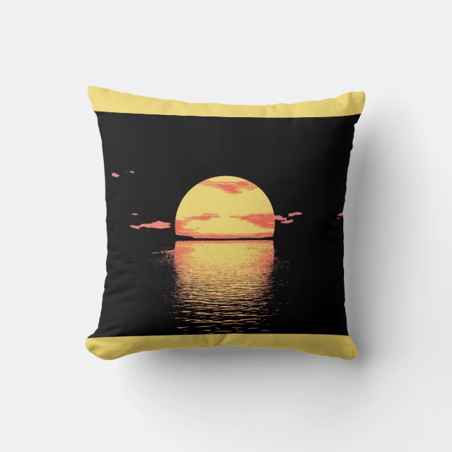 Coucher de soleil vintage - Coussin (Recto)