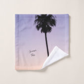 Coucher de soleil violet orange California Palm Tr (Gant de toilette)